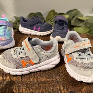 Under Armour Kids' Gray and Orange Sneakers